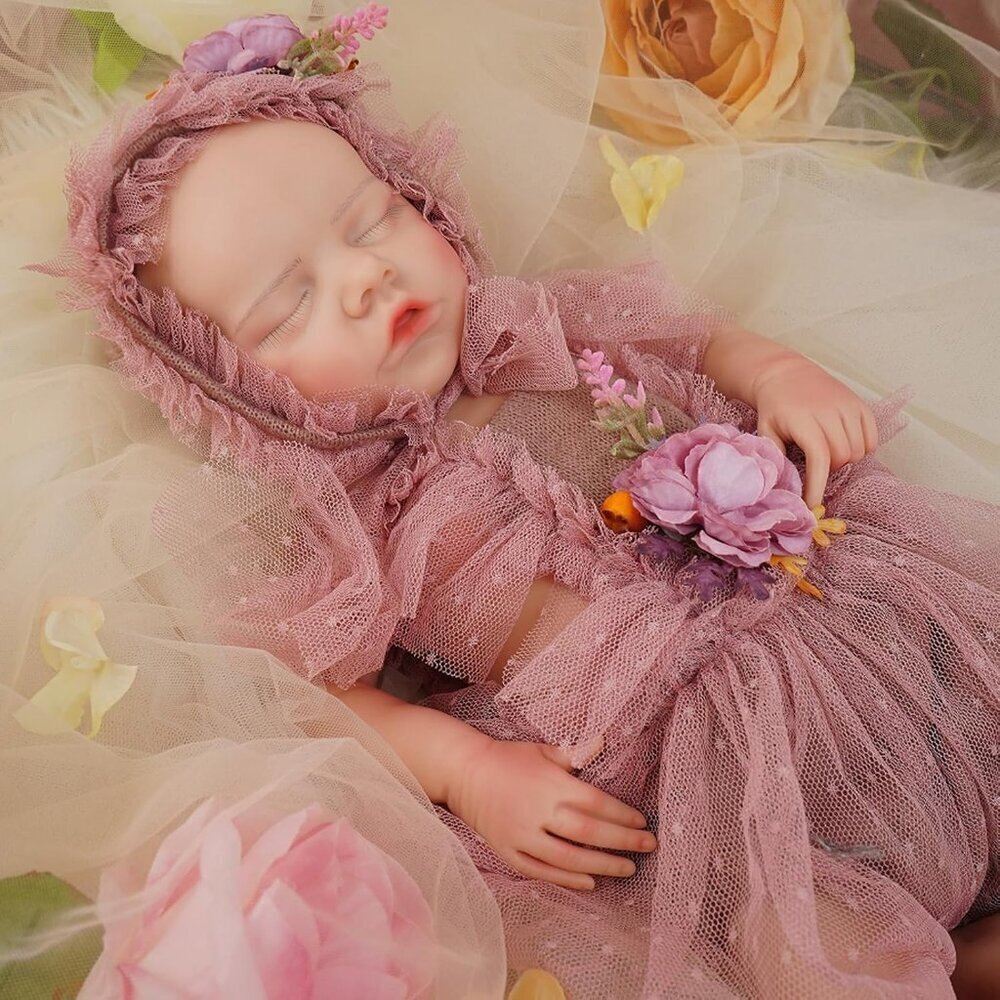18 Inch Lifelike Full Silicone Body Dora-ivory Newborn Girl Reborn Baby Doll